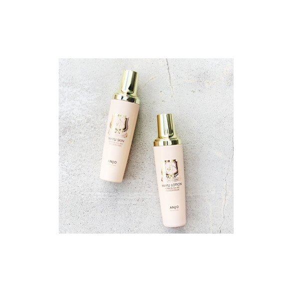 제주 마유화장품 앙쥬 마유 스킨 로션 2종 각 150ml 산뜻한 보습 기초 2종 간편한 펌핑형 
